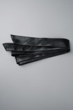 Casacos de gola de cardigã casual preto com bandagem patchwork