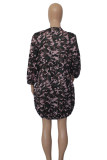 Камуфляжное уличное камуфляжное платье в стиле пэчворк с карманом и круглым вырезом с принтом, платья больших размеров