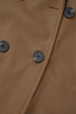 Aprikosrosa Casual Solid Patchwork Cardigan Turndown-krage Ytterkläder