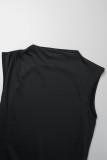 Черные повседневные однотонные длинные платья с открытой спиной и половиной водолазки