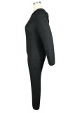 Braune Casual Living Solid Patchwork-Jumpsuits mit Kapuze und regulärem Kragen