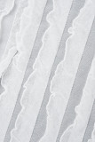 Halter senza maniche con stampa patchwork bianca sexy da strada in due pezzi