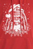 Топы с воротником с капюшоном и воротником-стойкой Red Street с винтажным принтом Санта-Клауса