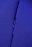 Bleu élégant solide patchwork avec nœud col rond robes trapèze