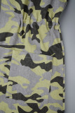 Camouflage Casual camouflageprint Patchwork Zak Rits Vest Kraag Bovenkleding