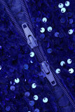 Синий повседневный пэчворк с блестками и воротником-молнией, большие размеры, две штуки
