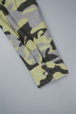 Camouflage décontracté imprimé Camouflage Patchwork poche cardigan à fermeture éclair col vêtements d'extérieur