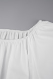 White Street Solid Patchwork Vik O-hals långa klänningar