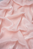 Vestido sin mangas con tirantes finos y diamantes de imitación formales de fiesta diaria dulce rosa