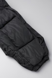 Черная повседневная однотонная лоскутная верхняя одежда на молнии с половиной водолазки