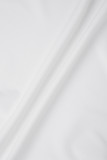 Abbigliamento sportivo casual bianco Patchwork quotidiano Patchwork semplice Draw String Pocket Pantaloni O Collo Manica lunga Due pezzi
