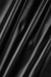 Schwarzer, lässiger, asymmetrischer Patchwork-Perlenrock in Übergröße