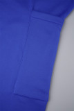 レッド カジュアル ソリッド パッチワーク フード付きカラー ストレート ドレス