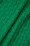 Cardigan elegante quotidiano casual verde Colletto cardigan tinta unita Plus Size