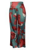 Camouflage casual print patchwork grote maten hoge taille broek