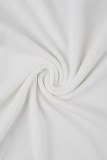 Robes sirène trompette blanches décontractées unies basiques à col rond