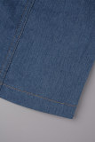 Синие сексуальные однотонные лоскутные узкие джинсовые платья без рукавов с открытой спиной и бретельками