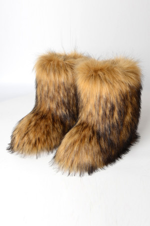 Brown Street Patchwork Round Keep Warm Shoes