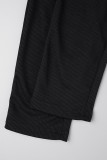 Zwarte sexy effen patchwork skinny jumpsuits met V-hals