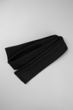 Zwart casual effen vest Turndown kraag bovenkleding