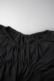 Zwart Casual effen asymmetrische skinny hoge taille Conventionele effen kleur broek
