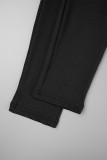 Svarta sexiga solida urholkade rygglösa skinny jumpsuits med sned krage