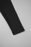 Svarta sexiga solida urholkade rygglösa skinny jumpsuits med sned krage