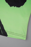 Gröna sexiga randiga lapptäcken O-halstryckta klänningar