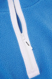 Weiße, lässige, solide Patchwork-Oberteile mit Reißverschlusskragen