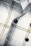 Cardigan con stampa casual grigio Capispalla con colletto rovesciato