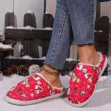 Rouge Casual Living Patchwork Impression Ronde Garder Au Chaud Chaussures Confortables