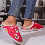 Rode Casual Living Patchwork Printing Ronde Warme comfortabele schoenen