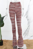 Pantaloni patchwork con altoparlante a vita media con taglio patchwork a blocchi di colore grigio ciano Street