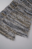 Pantaloni patchwork con altoparlante a vita media con taglio patchwork a blocchi di colore grigio ciano Street
