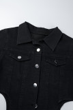 Black Street – combinaisons amples, couleur unie, ajouré, Patchwork, boucle de poche, col rabattu, ample