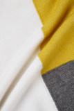 Top con scollo a O patchwork con nappe a blocchi di colore giallo Street