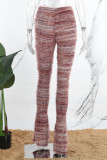 Pantaloni patchwork con altoparlante a vita media con taglio patchwork a blocchi di colore multicolori per strada