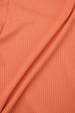 オレンジ カジュアル ソリッド パッチワーク ジッパー フード付き襟 長袖 XNUMX ピース