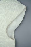 Абрикосовая повседневная однотонная лоскутная верхняя одежда с воротником-молнией