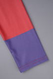 Set di tre pezzi a maniche lunghe con cardigan patchwork a righe casual multicolore