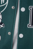 Capispalla patchwork con stampa casual verde