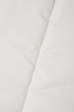 Vêtement d'extérieur à col à capuche en patchwork uni décontracté blanc crème