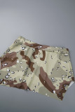 Rozerood, casual camouflageprint, patchwork, overhemdkraag, lange mouw, twee stukken