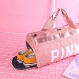 ピンク カジュアル シンプル レター ジッパー バッグ
