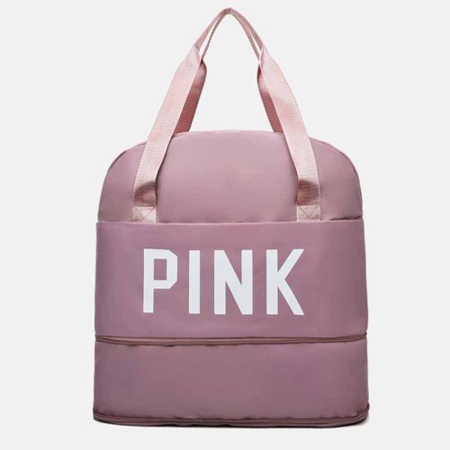 Light Pink Casual Simplicity Letter Zipper Bags