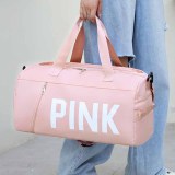 Bolsas com zíper em letras rosa casual simplicidade