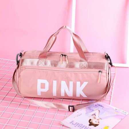 Розовые повседневные простые сумки на молнии с буквами