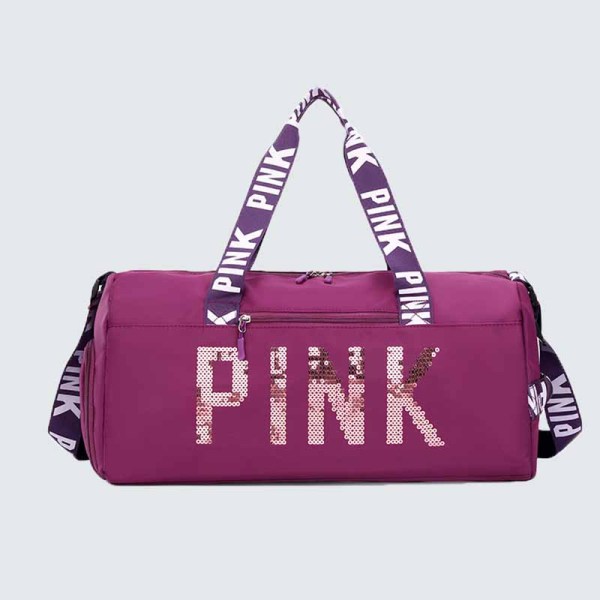 Фиолетовые повседневные простые сумки с буквами и блестками