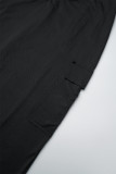 Jupes noires décontractées, fente unie, slim, taille haute, couleur unie conventionnelle