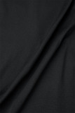 Jupes noires décontractées, fente unie, slim, taille haute, couleur unie conventionnelle